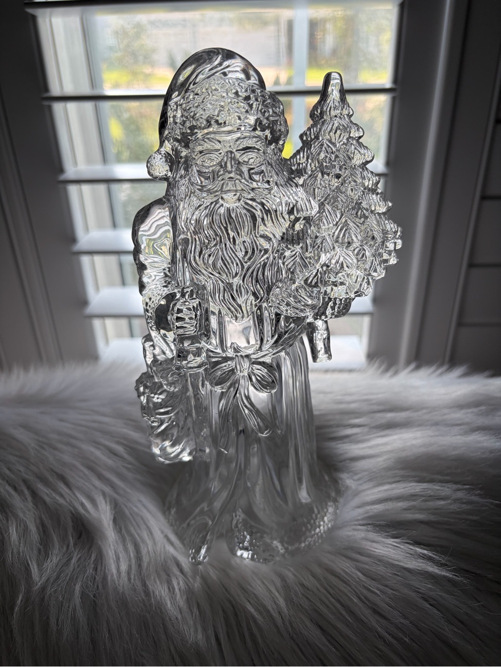 Clear acrylic Santa Figurine – Holiday Home Art